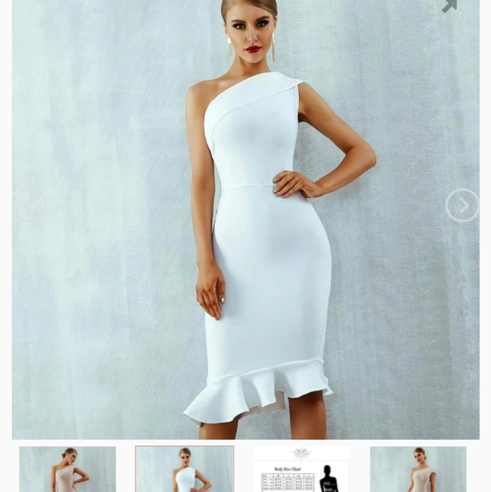 White Off the shoulder bodycon dress